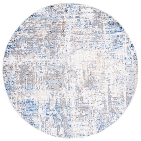 Safavieh 6 ft. 7 in. x 6 ft. 7 in. Shivan Round Power Loomed Rug; Ivory & Blue SHV195M-7R